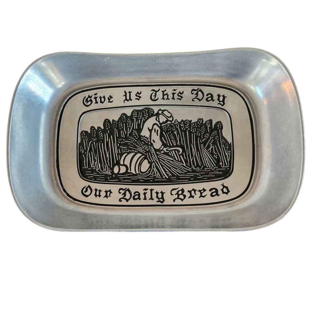 WILTON ARMETALE PEWTER GIVE US THIS DAY BREAD TRAY USA